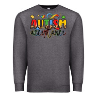 Charcoal Heather autism acceptance Premium Sweatshirt - LillyAllenDesigns