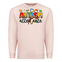 Pale Pink autism acceptance Premium Sweatshirt - LillyAllenDesigns