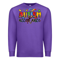 Purple autism acceptance Premium Sweatshirt - LillyAllenDesigns