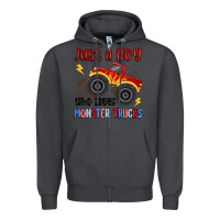 Smoke just a boy who loves monster trucks Zipper Hoodie - MaliasSmallBusiness