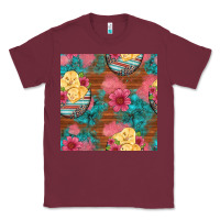 Burgundy hatched egg easter chicks seamless pattern Classic Tee - Artiststas