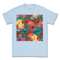 Dusty Blue hatched egg easter chicks seamless pattern Classic Tee - Artiststas