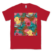 Red hatched egg easter chicks seamless pattern Classic Tee - Artiststas