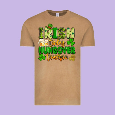 Irish Today Hungover Tomorrow Vintage Tee Designed By Artiststas