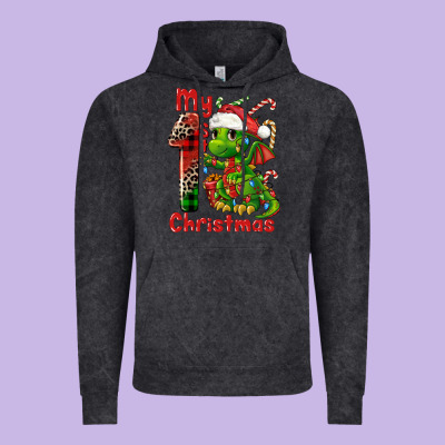 My First Christmas Dragon Vintage Hoodie Designed By Fadigitalartstudio