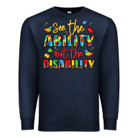 Navy see the ability not the disability Premium Sweatshirt - LillyAllenDesigns