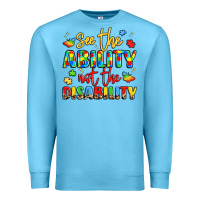 Ocean Blue see the ability not the disability Premium Sweatshirt - LillyAllenDesigns