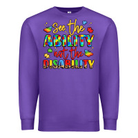 Purple see the ability not the disability Premium Sweatshirt - LillyAllenDesigns