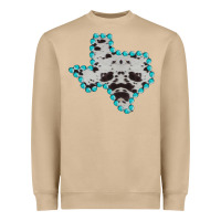 Mushroom Texas Map Cowhide Turquoise Gemstone Heavyweight Sweatshirt - Bettercallsaul