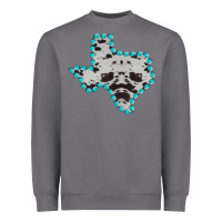 Storm Texas Map Cowhide Turquoise Gemstone Heavyweight Sweatshirt - Bettercallsaul