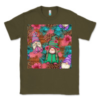 Army Green floral easter gnomes seamless pattern Classic Tee - Artiststas