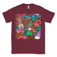 Burgundy floral easter gnomes seamless pattern Classic Tee - Artiststas