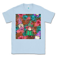 Dusty Blue floral easter gnomes seamless pattern Classic Tee - Artiststas