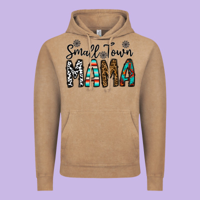 Small Town Mama Vintage Hoodie Designed By Cowhidedigitalart