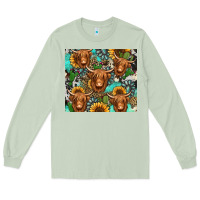Matcha long haired shaggy cow western Long Sleeve Tee - Jasminsmagicworld