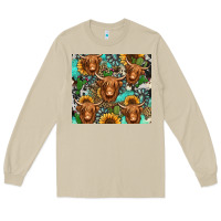 Mushroom long haired shaggy cow western Long Sleeve Tee - Jasminsmagicworld
