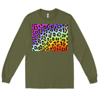 Army Green leopard background rainbow 3200x2400 Long Sleeve Tee - AdoDesignShop