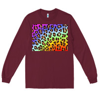 Burgundy leopard background rainbow 3200x2400 Long Sleeve Tee - AdoDesignShop