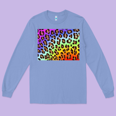 Leopard Background Rainbow 3200x2400 Long Sleeve Tee Designed By Adodesignshop