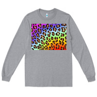 Heather Grey leopard background rainbow 3200x2400 Long Sleeve Tee - AdoDesignShop