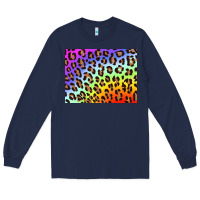 Navy leopard background rainbow 3200x2400 Long Sleeve Tee - AdoDesignShop