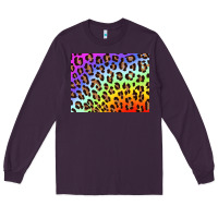 Plum leopard background rainbow 3200x2400 Long Sleeve Tee - AdoDesignShop
