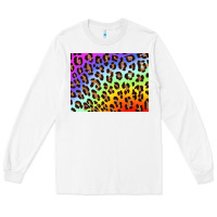 White leopard background rainbow 3200x2400 Long Sleeve Tee - AdoDesignShop
