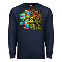Navy always unique totally intelligent sometimes myster Premium Sweatshirt - LillyAllenDesigns