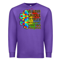 Purple always unique totally intelligent sometimes myster Premium Sweatshirt - LillyAllenDesigns