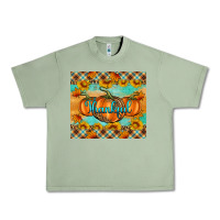 Oil Green Thankful Pumpkins Urban Heavy Tee - Artiststas