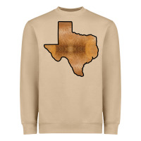 Texas Map Western Horsehide Pattern Heavyweight Sweatshirt | Teevron