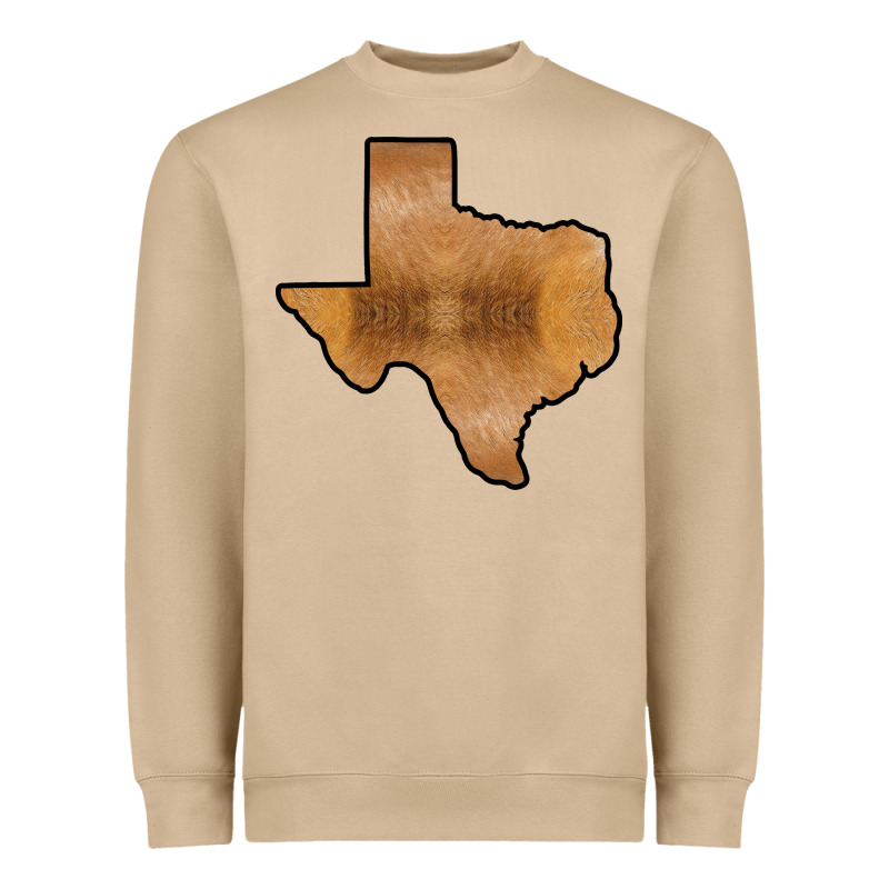 Texas Map Western Horsehide Pattern Heavyweight Sweatshirt by Bettercallsaul | Teevron
