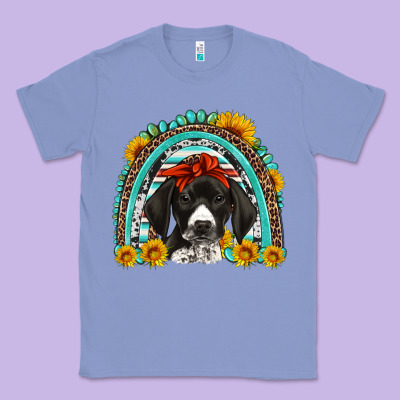 German Shorthaired Pointer Western Rainbow Classic Tee Designed By Artiststas
