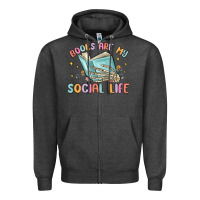Charcoal Heather books are my social life Zipper Hoodie - MaliasSmallBusiness
