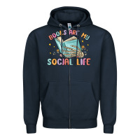 Navy books are my social life Zipper Hoodie - MaliasSmallBusiness