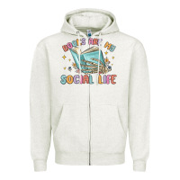 Oatmeal Heather books are my social life Zipper Hoodie - MaliasSmallBusiness