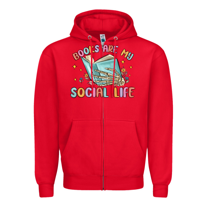 Books Are My Social Life Zipper Hoodie by MaliasSmallBusiness | Teevron