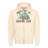 Sandshell books are my social life Zipper Hoodie - MaliasSmallBusiness