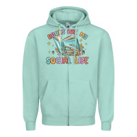 Seafoam books are my social life Zipper Hoodie - MaliasSmallBusiness