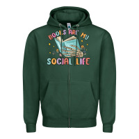 Sports Green books are my social life Zipper Hoodie - MaliasSmallBusiness
