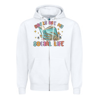 White books are my social life Zipper Hoodie - MaliasSmallBusiness