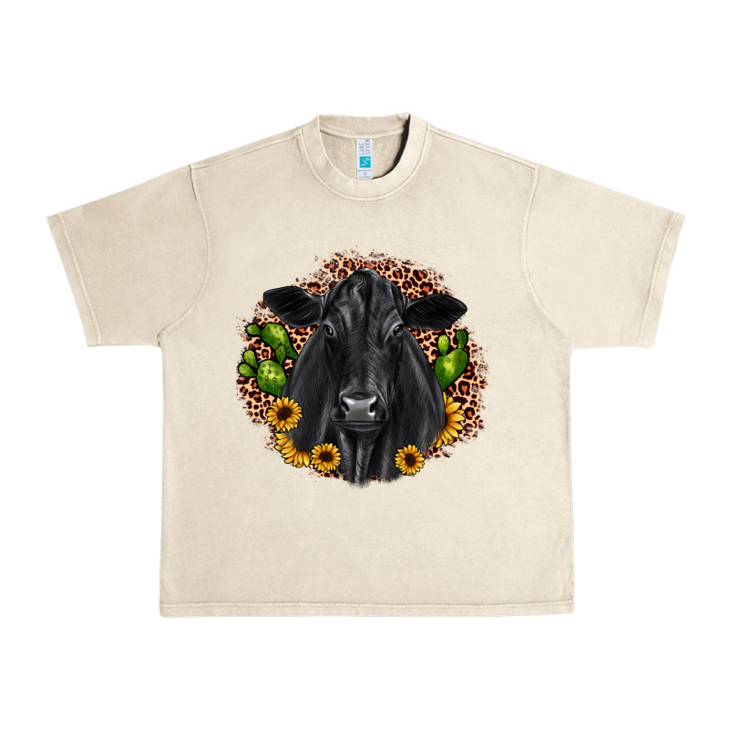 Black Angus Cactus Sunflower Urban Heavy Tee by JahusDesignShop | Teevron