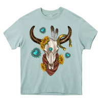 Arona western cow skull Heavy Core Tee - texasbilliewilder
