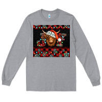 Heather Grey joy shaggy cow christmas Long Sleeve Tee - Jasminsmagicworld