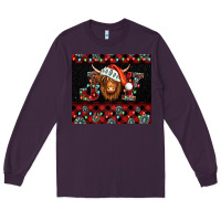 Plum joy shaggy cow christmas Long Sleeve Tee - Jasminsmagicworld
