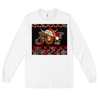 White joy shaggy cow christmas Long Sleeve Tee - Jasminsmagicworld