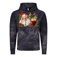 Cloud Black santa and hot cocoa cup Vintage Hoodie - FaDigitalArtStudio