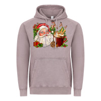 Vintage Zinc santa and hot cocoa cup Vintage Hoodie - FaDigitalArtStudio