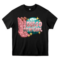 Black western disco cowgirl Heavy Core Tee - texasbilliewilder