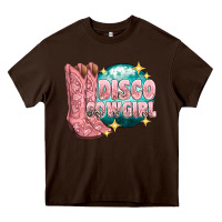 Chocolate Brown western disco cowgirl Heavy Core Tee - texasbilliewilder